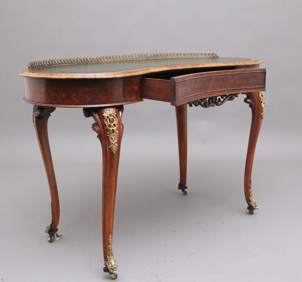 19th Century burr walnut writing table View IV