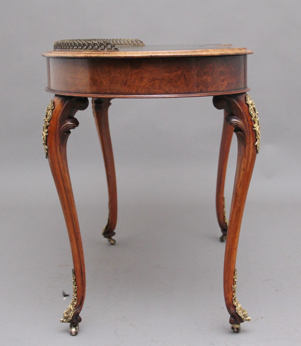 19th Century burr walnut writing table View V
