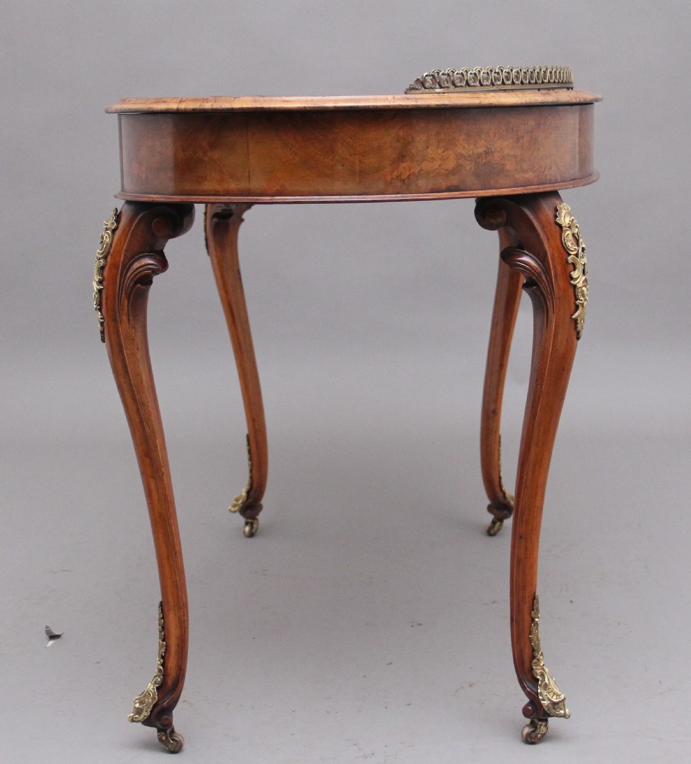 19th Century burr walnut writing table View VII