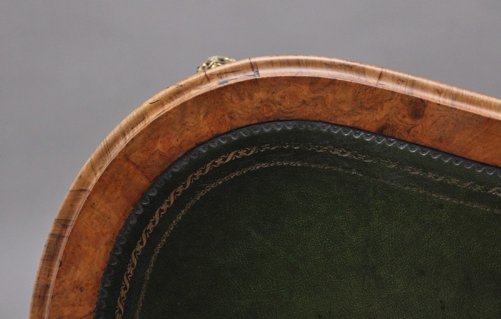 19th Century burr walnut writing table View IX