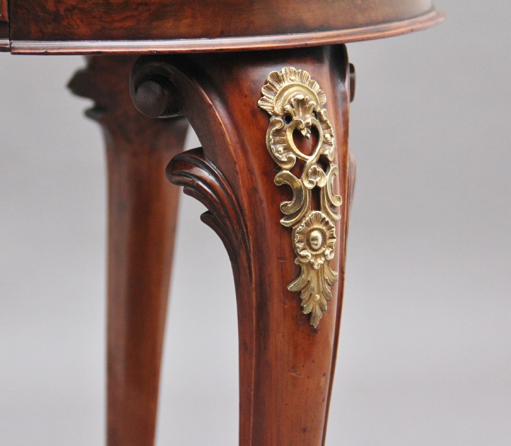 19th Century burr walnut writing table View XI