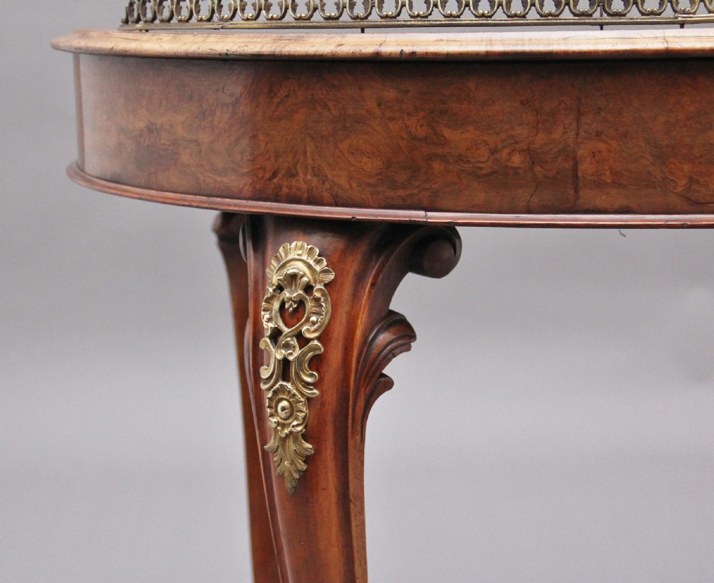 19th Century burr walnut writing table View XII