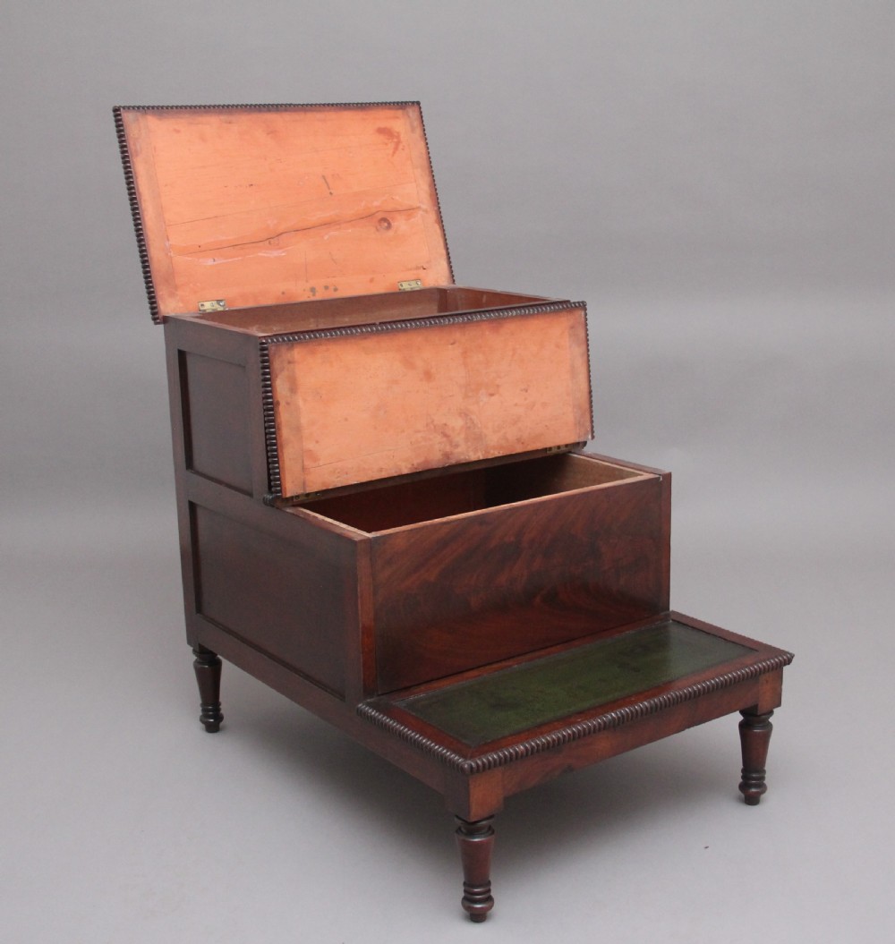 19th Century mahogany library steps View II