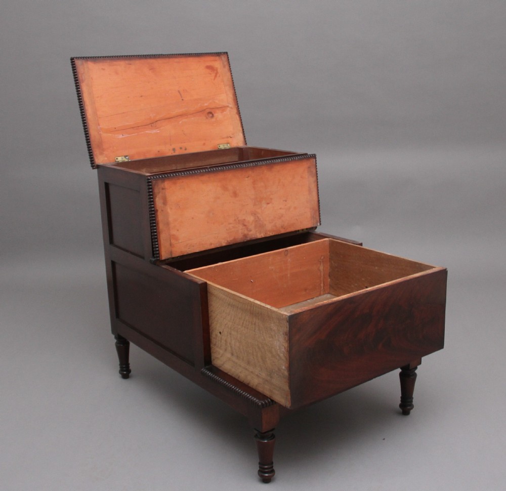 19th Century mahogany library steps View III