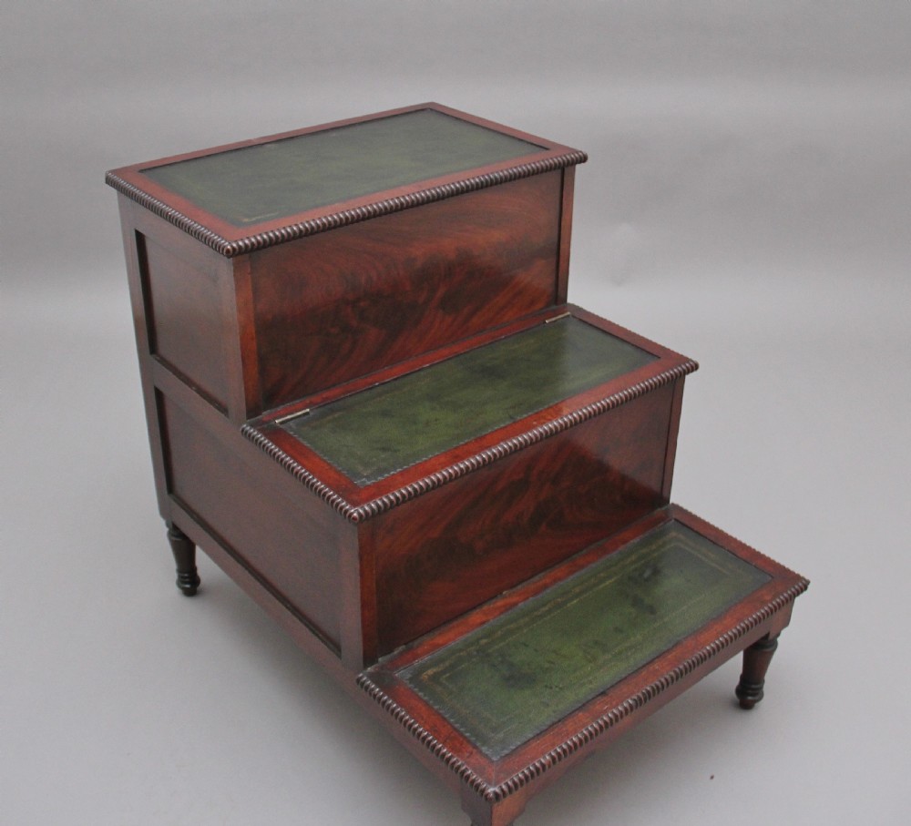 19th Century mahogany library steps View V