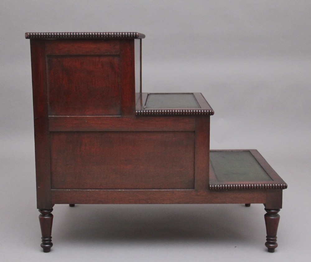 19th Century mahogany library steps View VII