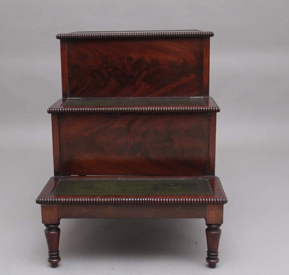 19th Century mahogany library steps View X
