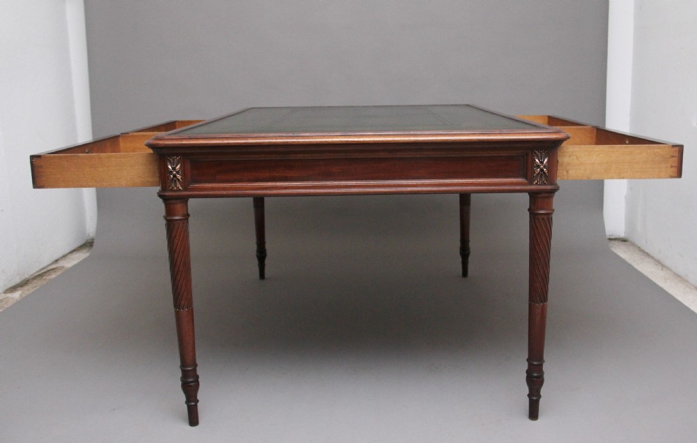 19th Century French mahogany partners desk View XI