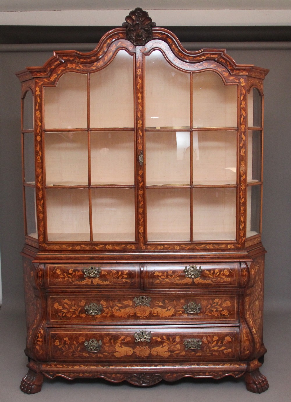 18th Century Dutch marquetry and walnut cabinet
