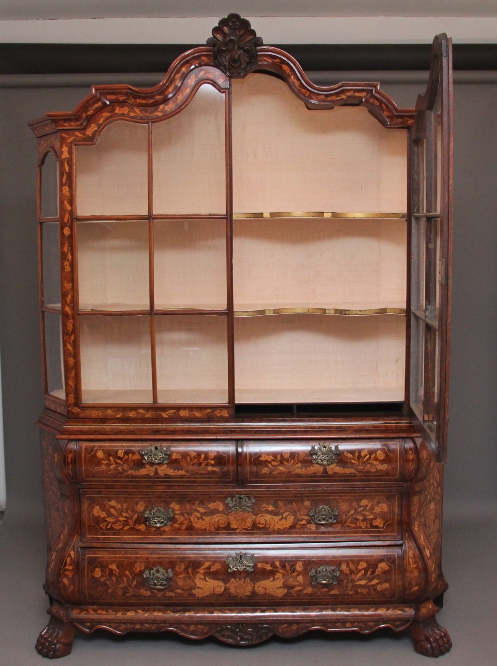 18th Century Dutch marquetry and walnut cabinet View II