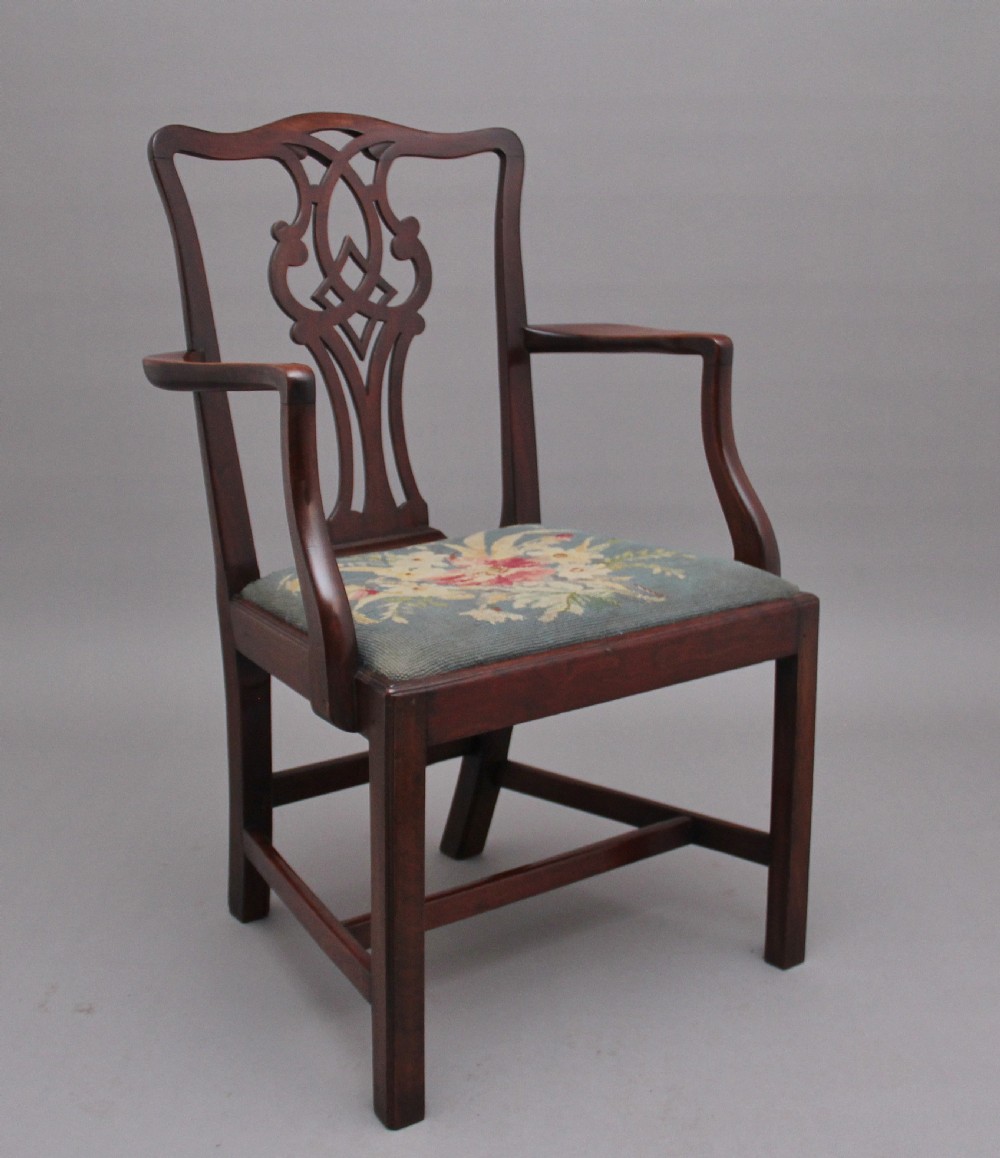 19th Century mahogany armchair in the Chippendale style