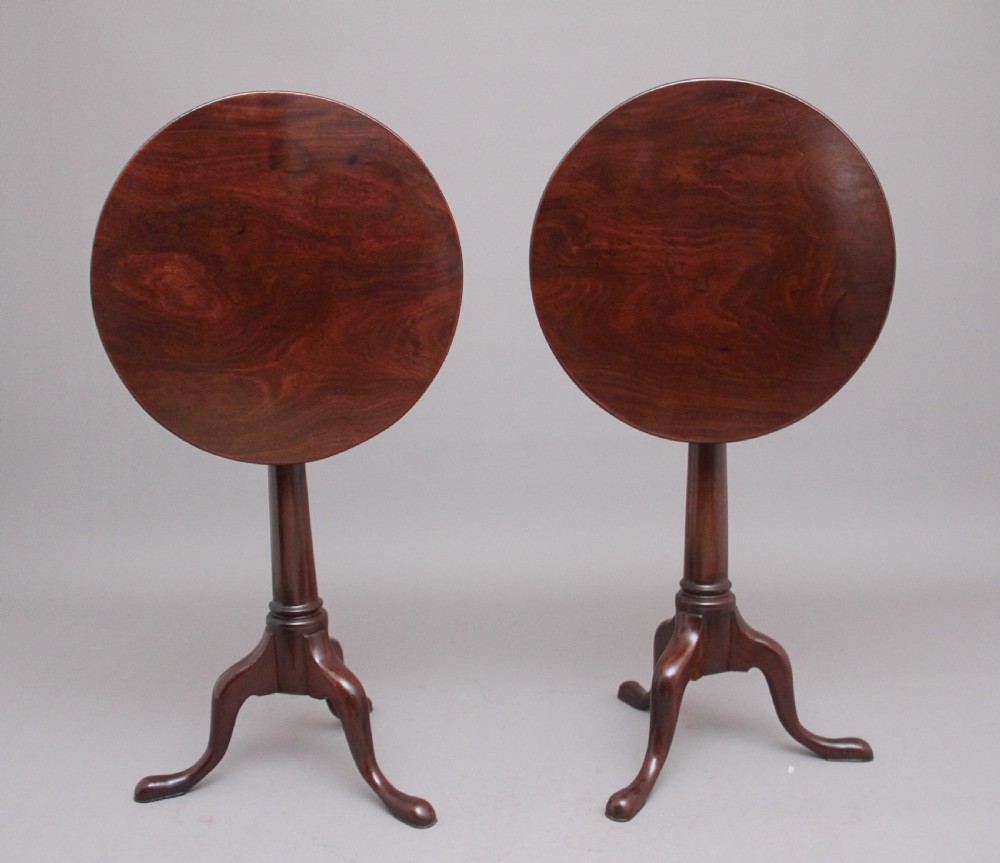 Pair of 18th Century mahogany lamp tables