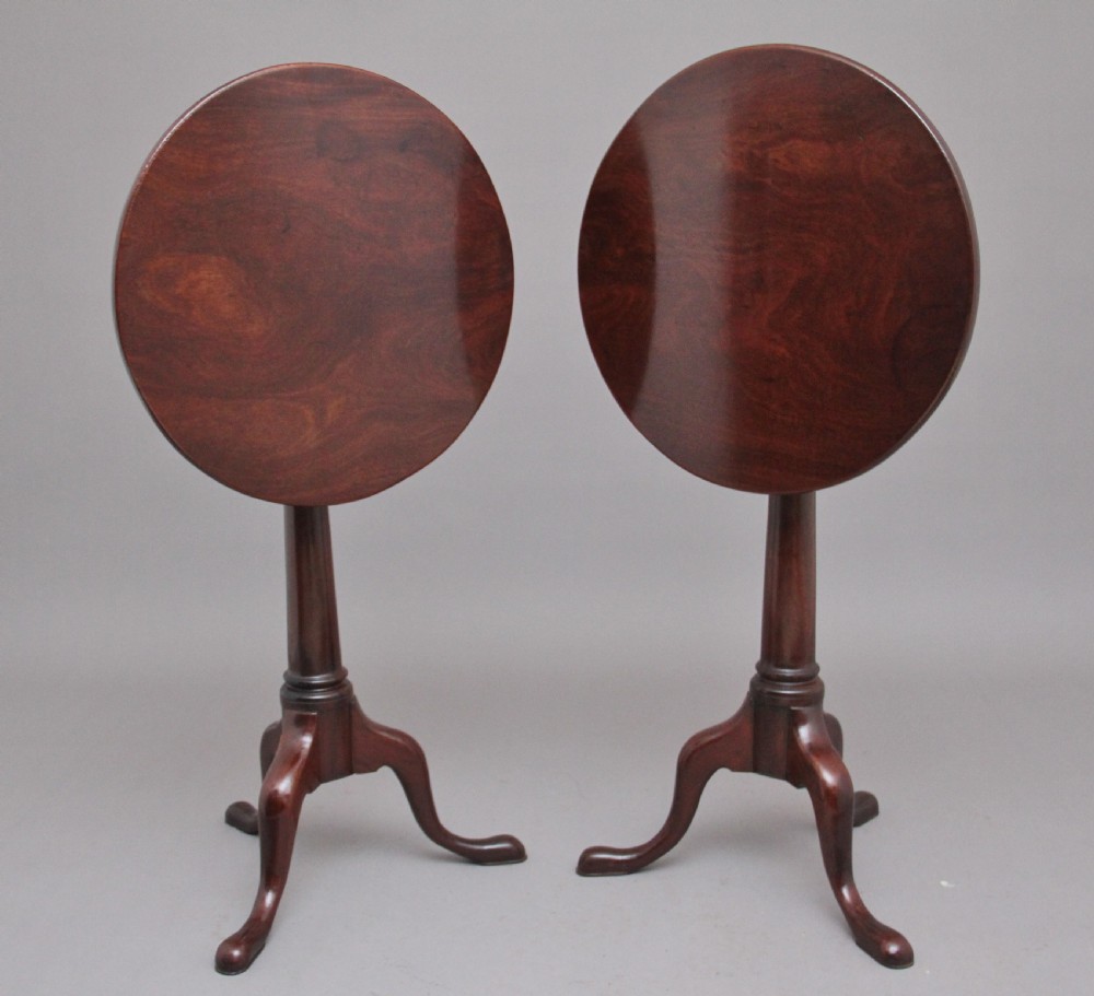 Pair of 18th Century mahogany lamp tables View II