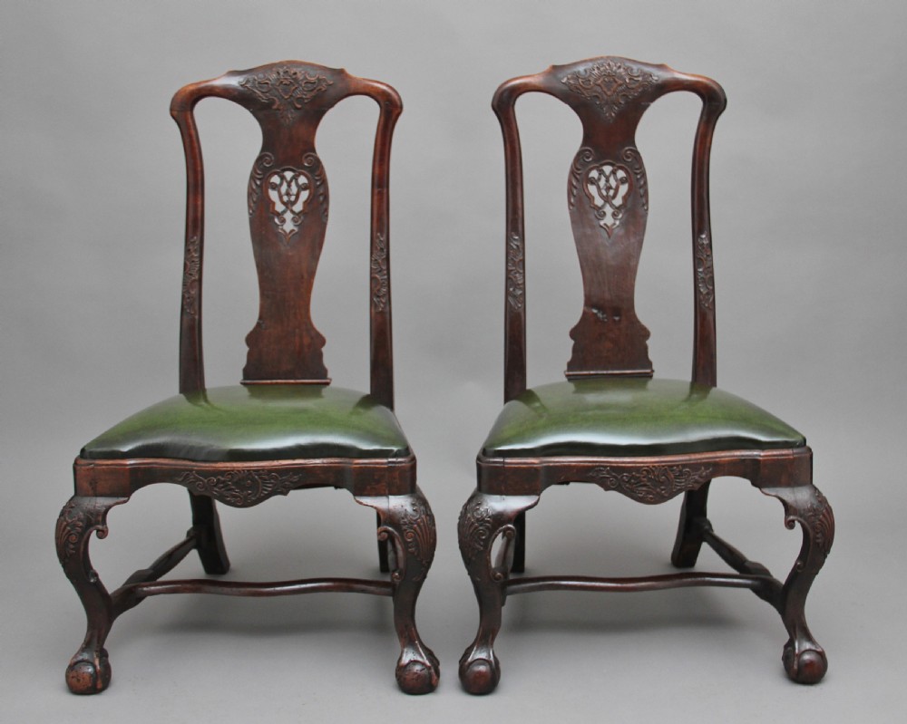 Pair of 18th Century walnut Portuguese chairs View II