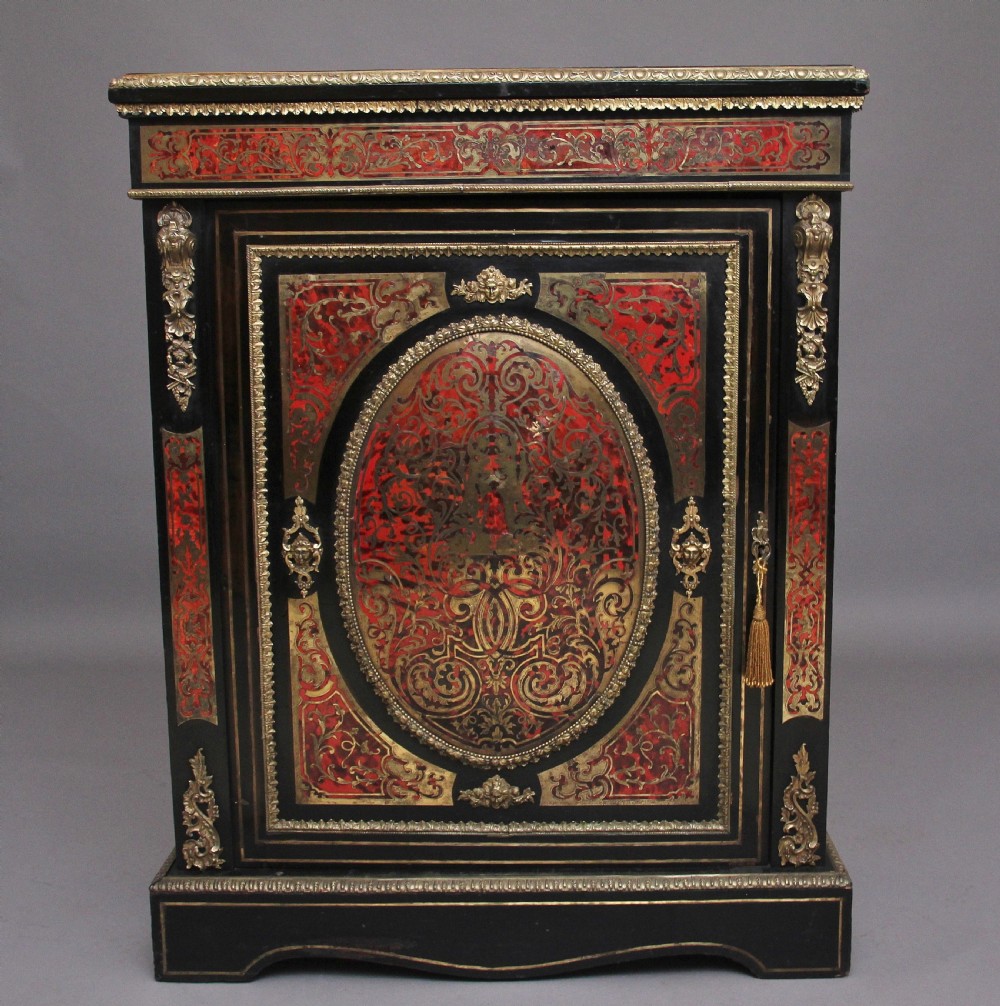 19th Century ebonized boulle pier cabinet