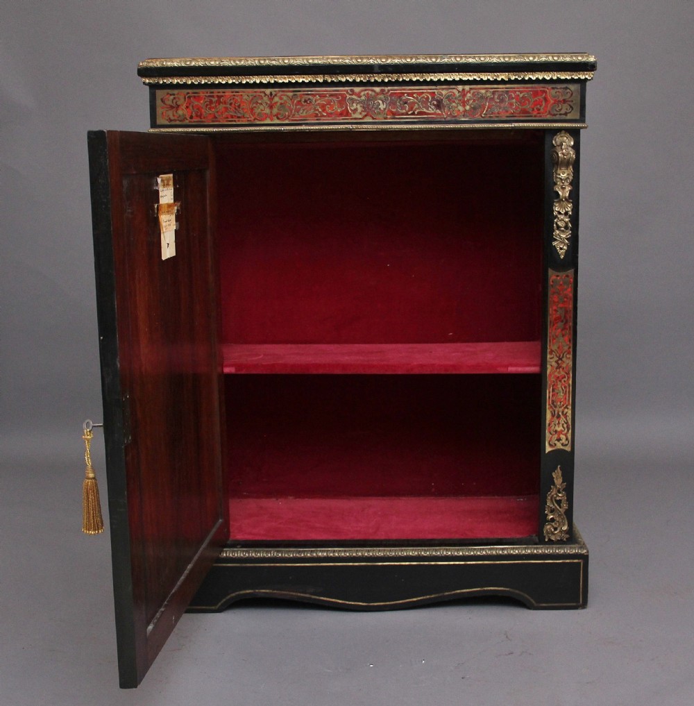 19th Century ebonized boulle pier cabinet View II