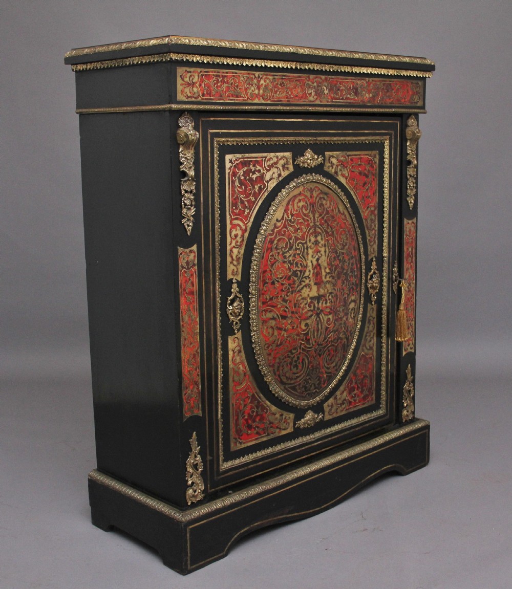 19th Century ebonized boulle pier cabinet View IV
