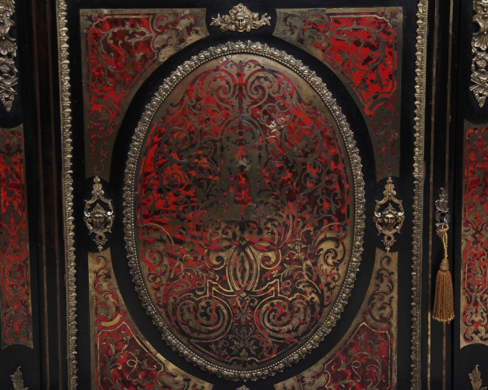 19th Century ebonized boulle pier cabinet View IX
