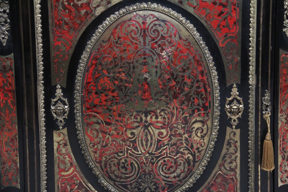 19th Century ebonized boulle pier cabinet View XII
