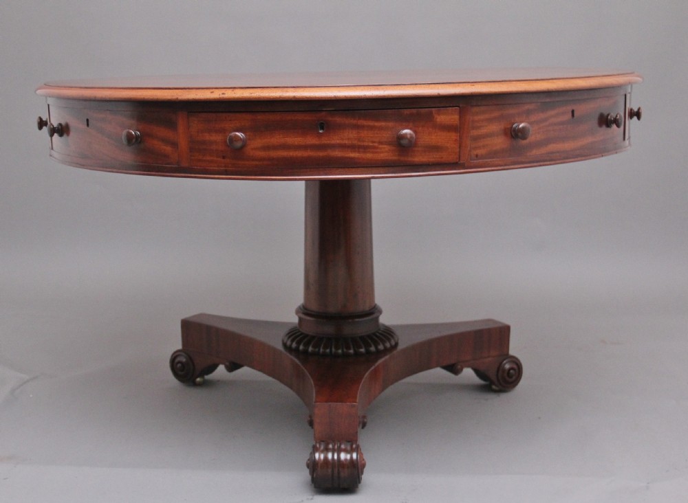 Early 19th Century mahogany drum table