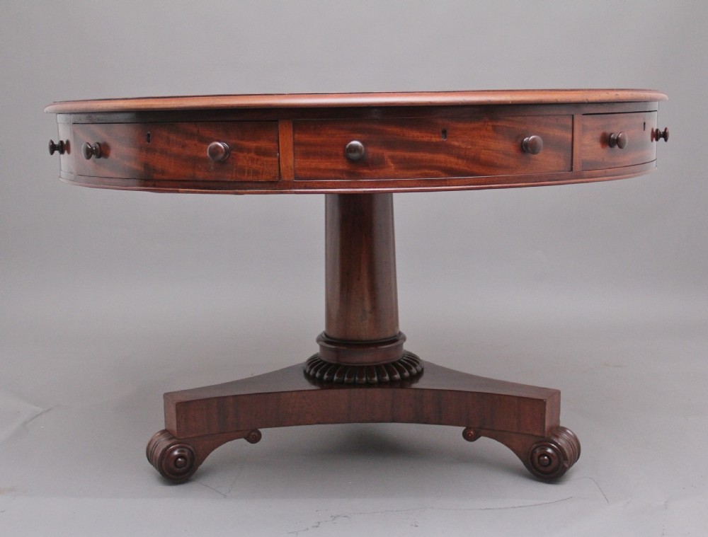 Early 19th Century mahogany drum table View II