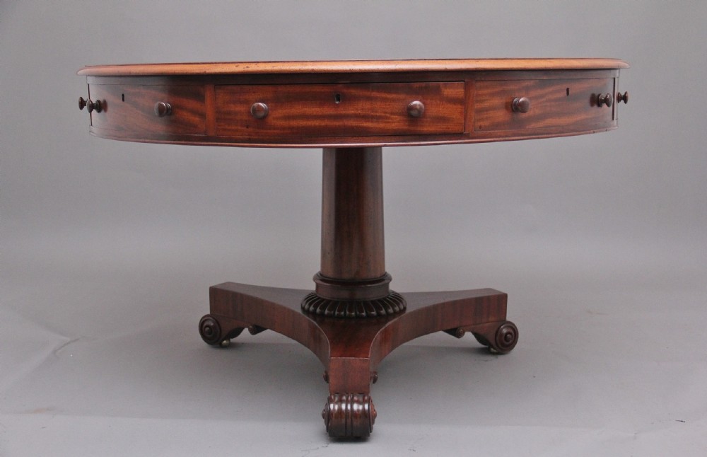 Early 19th Century mahogany drum table View IV