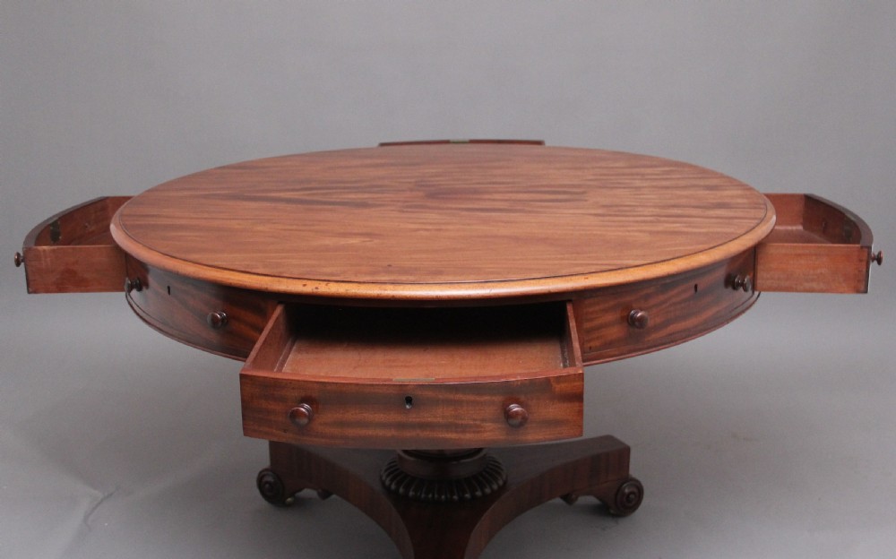 Early 19th Century mahogany drum table View V