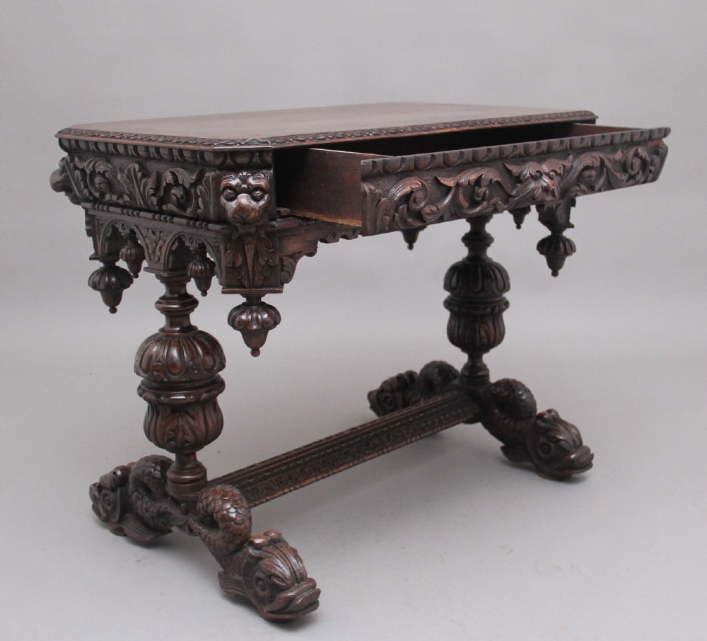 19th Century carved oak table View III