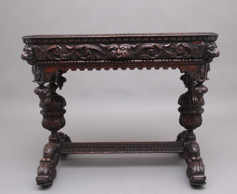 19th Century carved oak table View IV