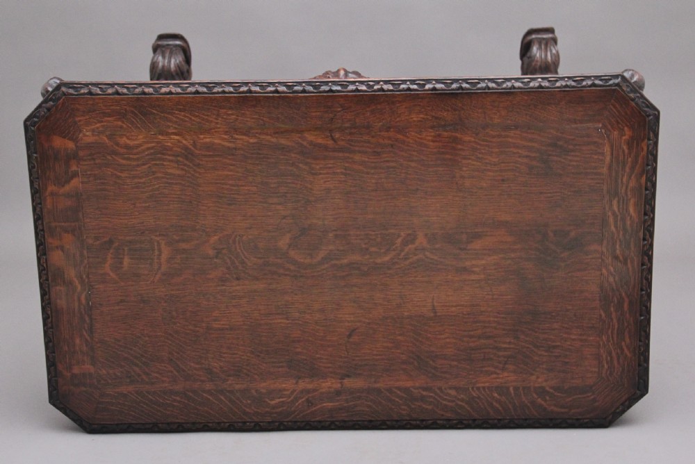 19th Century carved oak table View IX