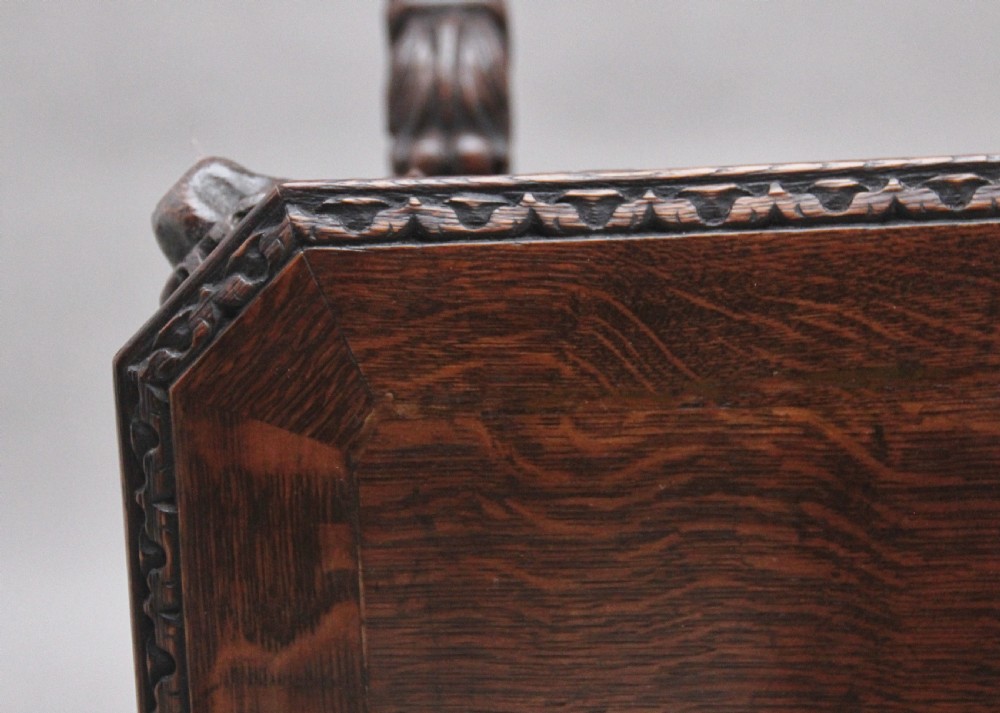 19th Century carved oak table View X