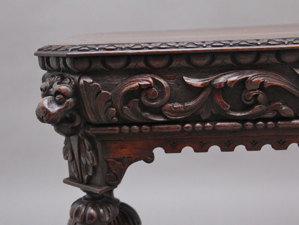19th Century carved oak table View XI