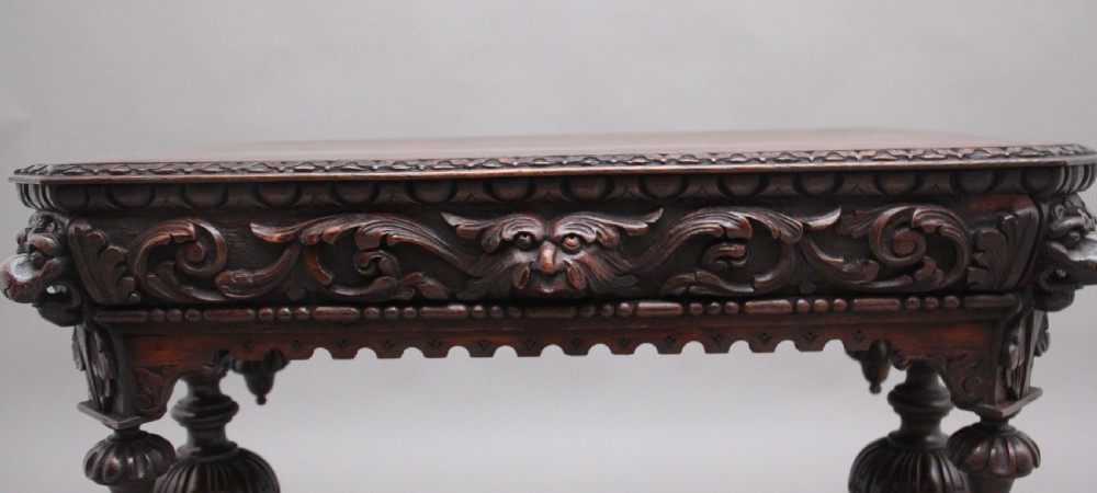 19th Century carved oak table View XIII