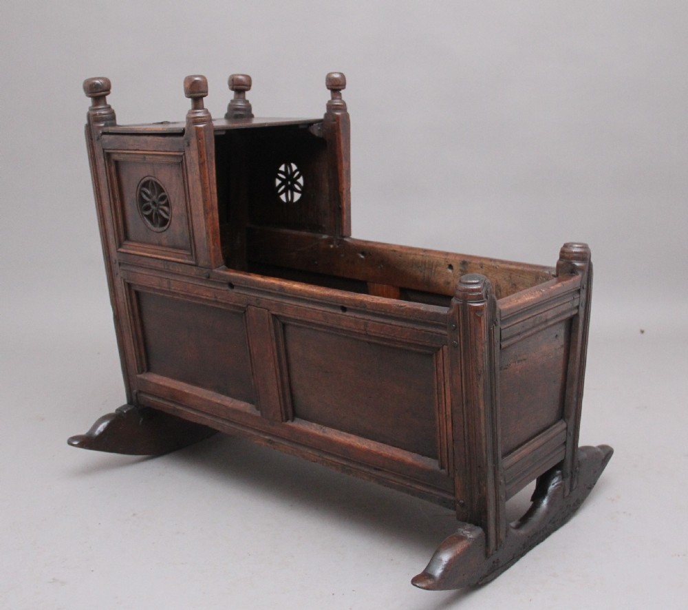 17th Century oak cradle 