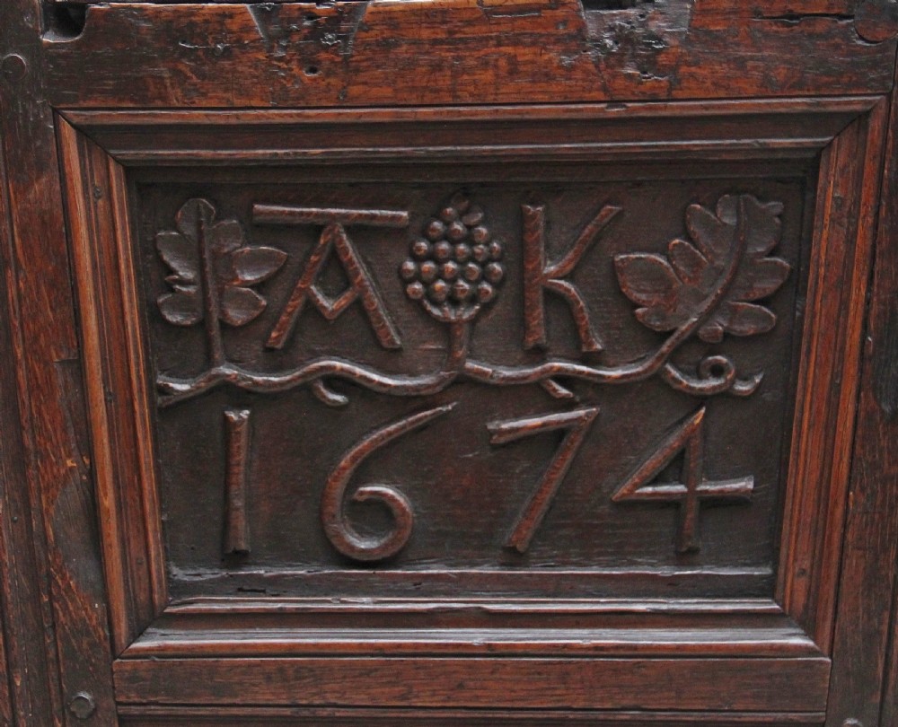 17th Century oak cradle  View V