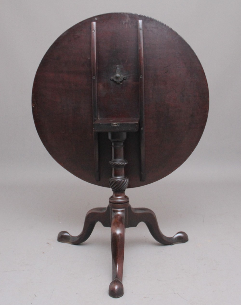 18th Century mahogany tripod table with a carved column View IV