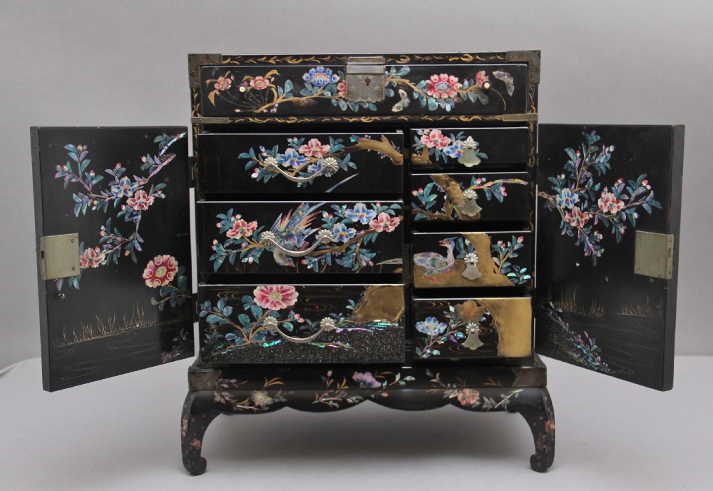 19th Century Japanese inlaid table top cabinet on stand View III