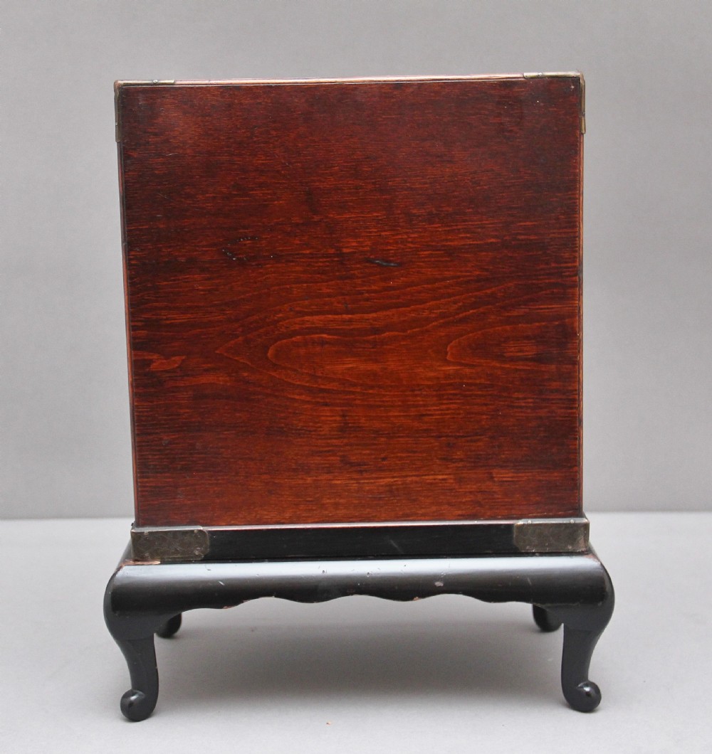 19th Century Japanese parquetry and brass mounted table top cabinet View VIII