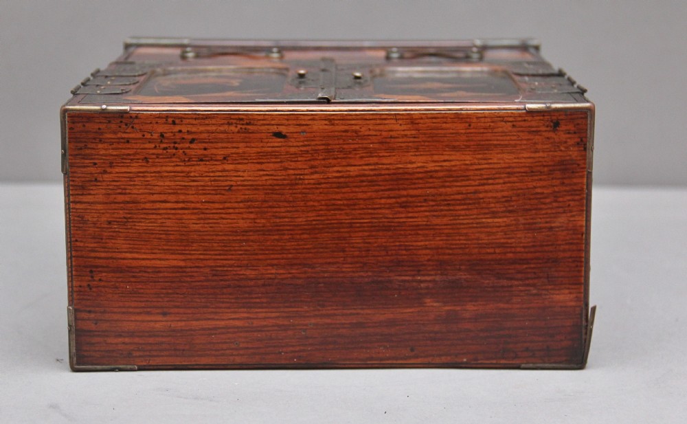 19th Century Japanese parquetry and brass mounted table top cabinet View X