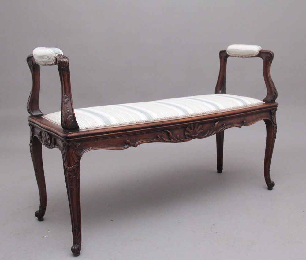 19th Century walnut window seat