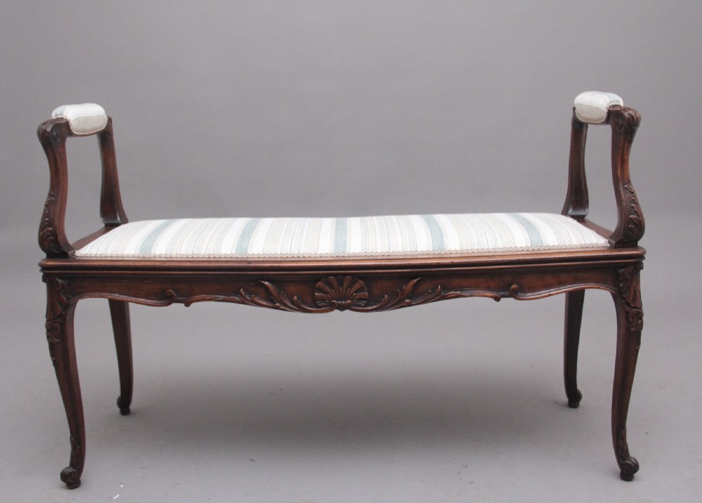 19th Century walnut window seat View II