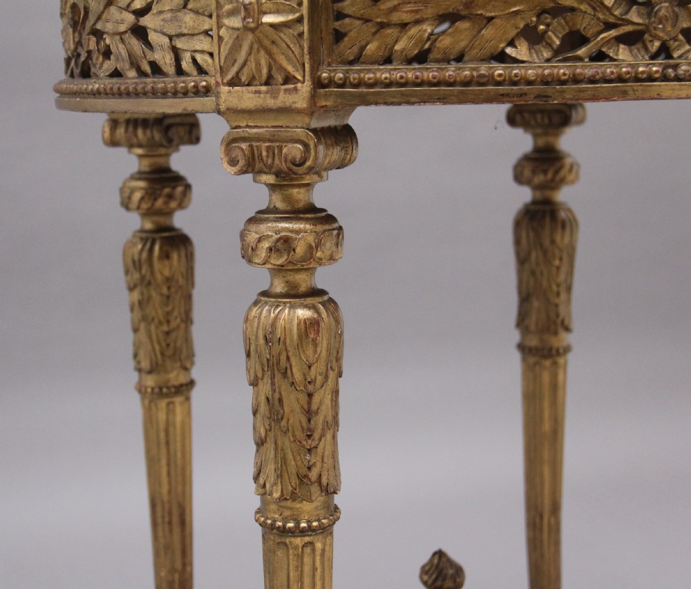 19th Century French gilt and marble top table View IV