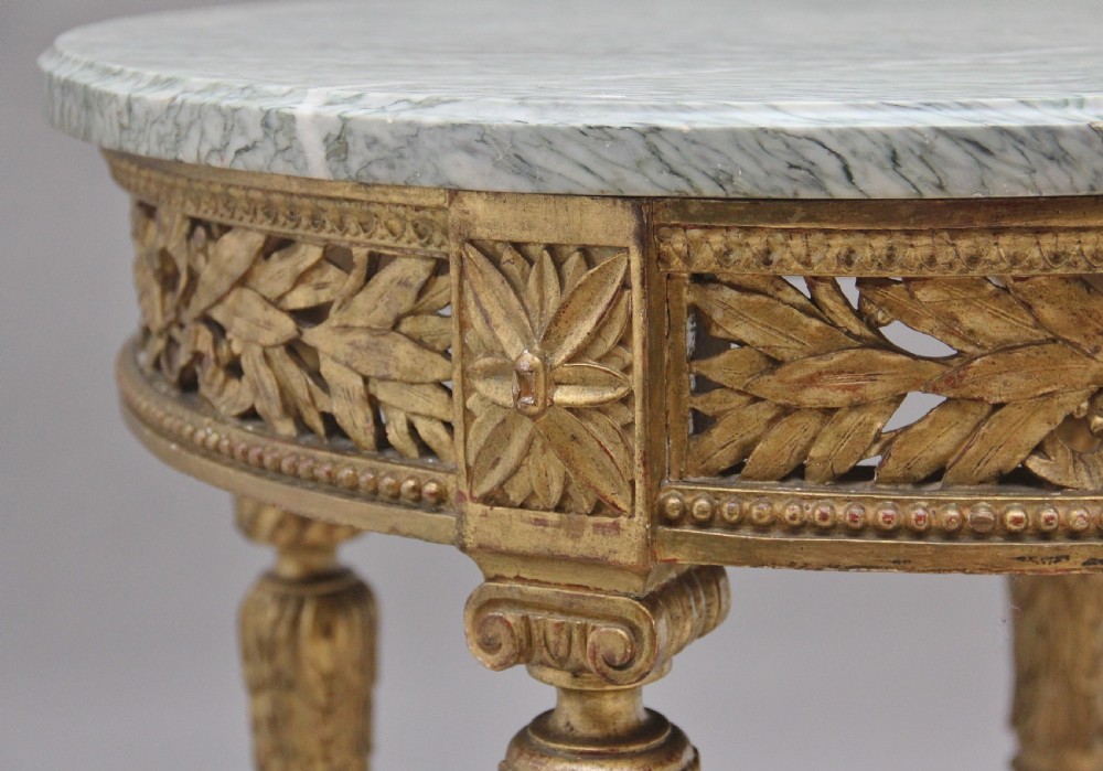 19th Century French gilt and marble top table View VI