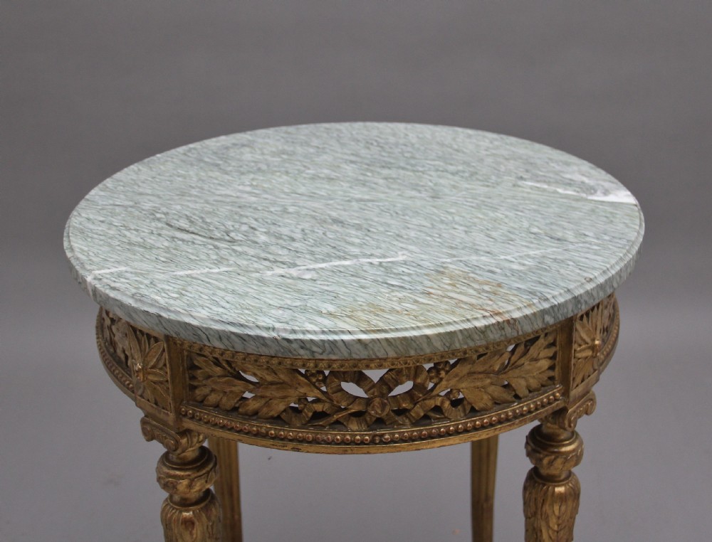19th Century French gilt and marble top table View VII