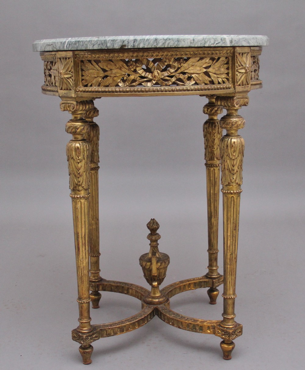 19th Century French gilt and marble top table View X