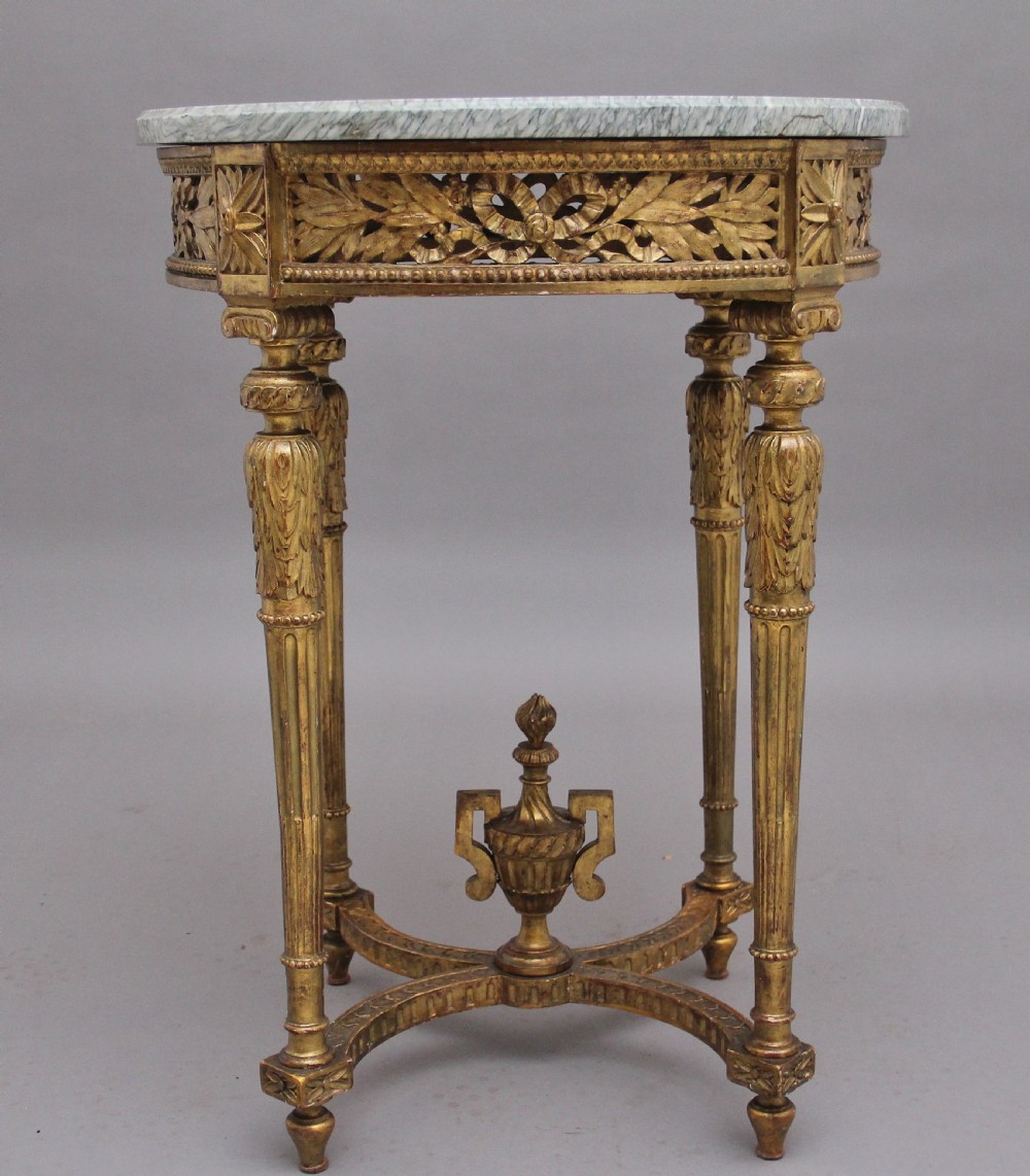 19th Century French gilt and marble top table View XI