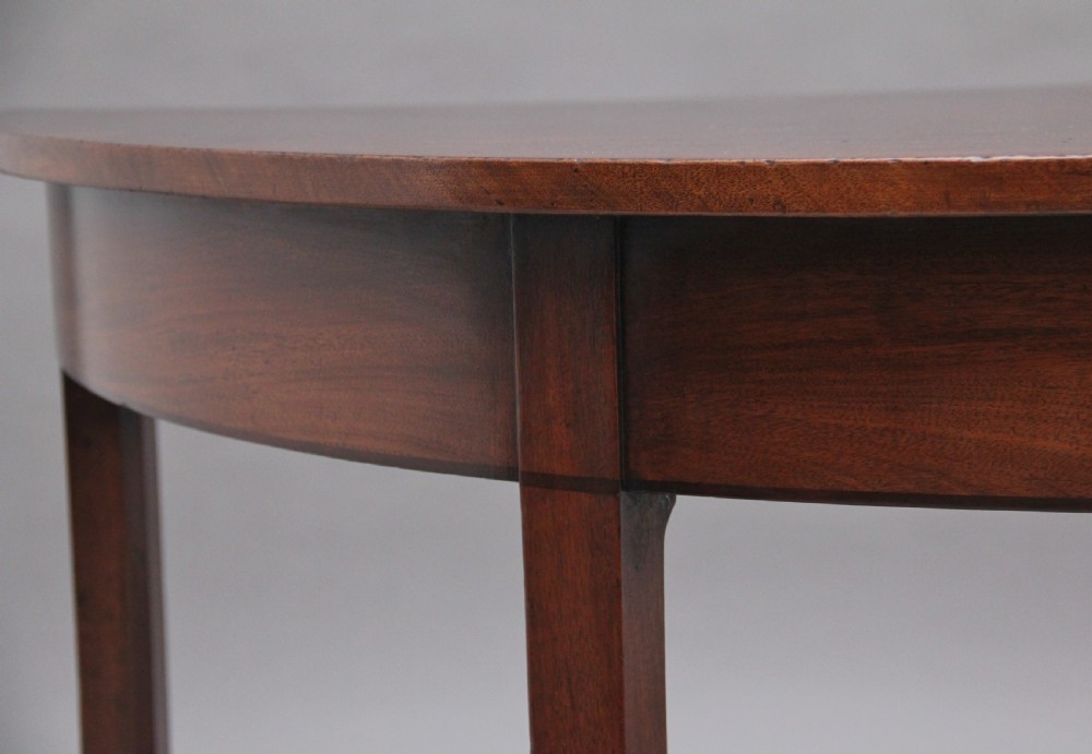Pair of early 19th Century mahogany demi lune console tables View IX