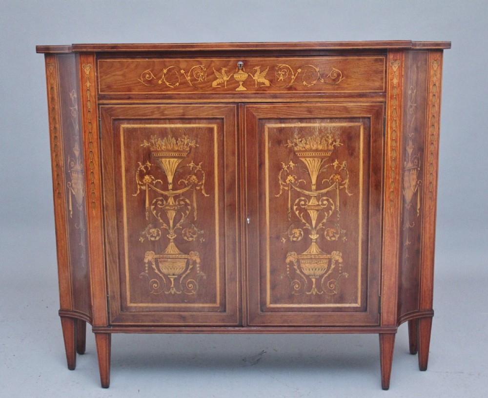 19th Century mahogany and inlaid side cabinet