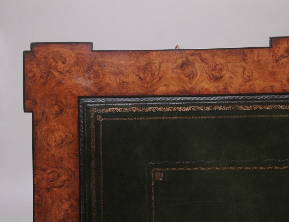 Large and impressive 19th Century walnut pedestal partners desk View XIV