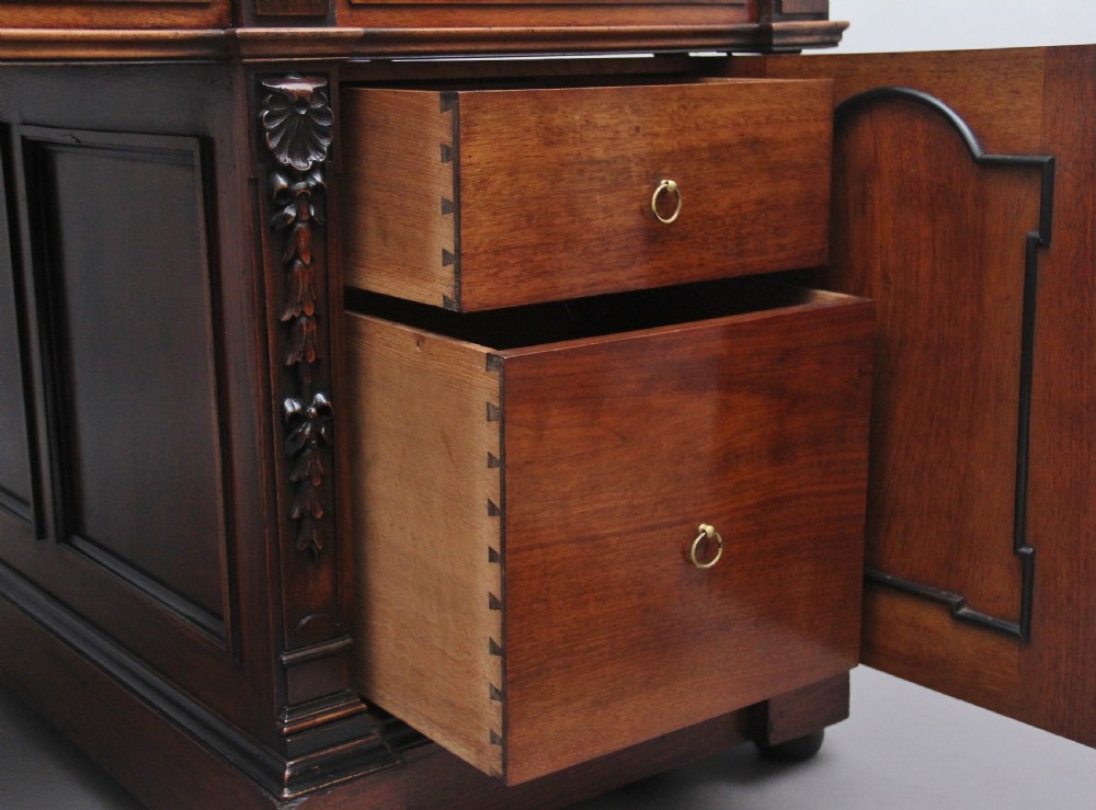 Large and impressive 19th Century walnut pedestal partners desk View XV